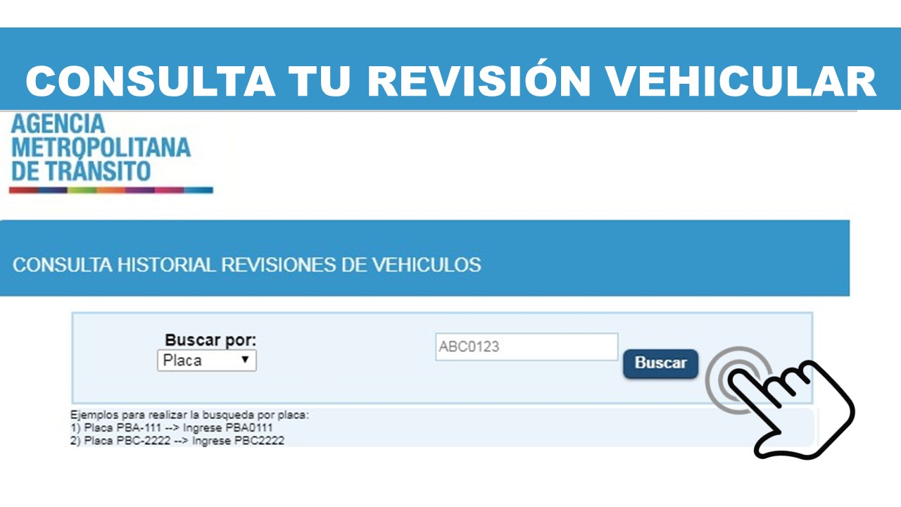 Consultar historial de Revisión Vehícular AMT